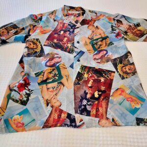 Sun Surf Special Edition Hawaiian Shirt, Size Large, Red Multicolored L